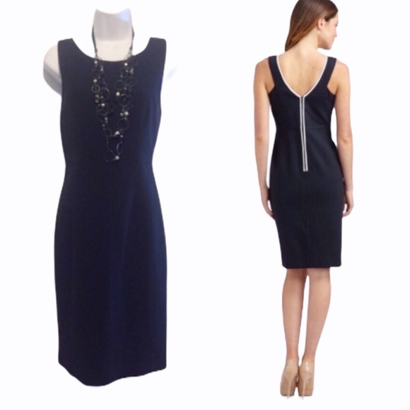 Elie Tahari Dresses & Skirts - Elie Tahari Navy Blue w/ White Trim Carmine Dress